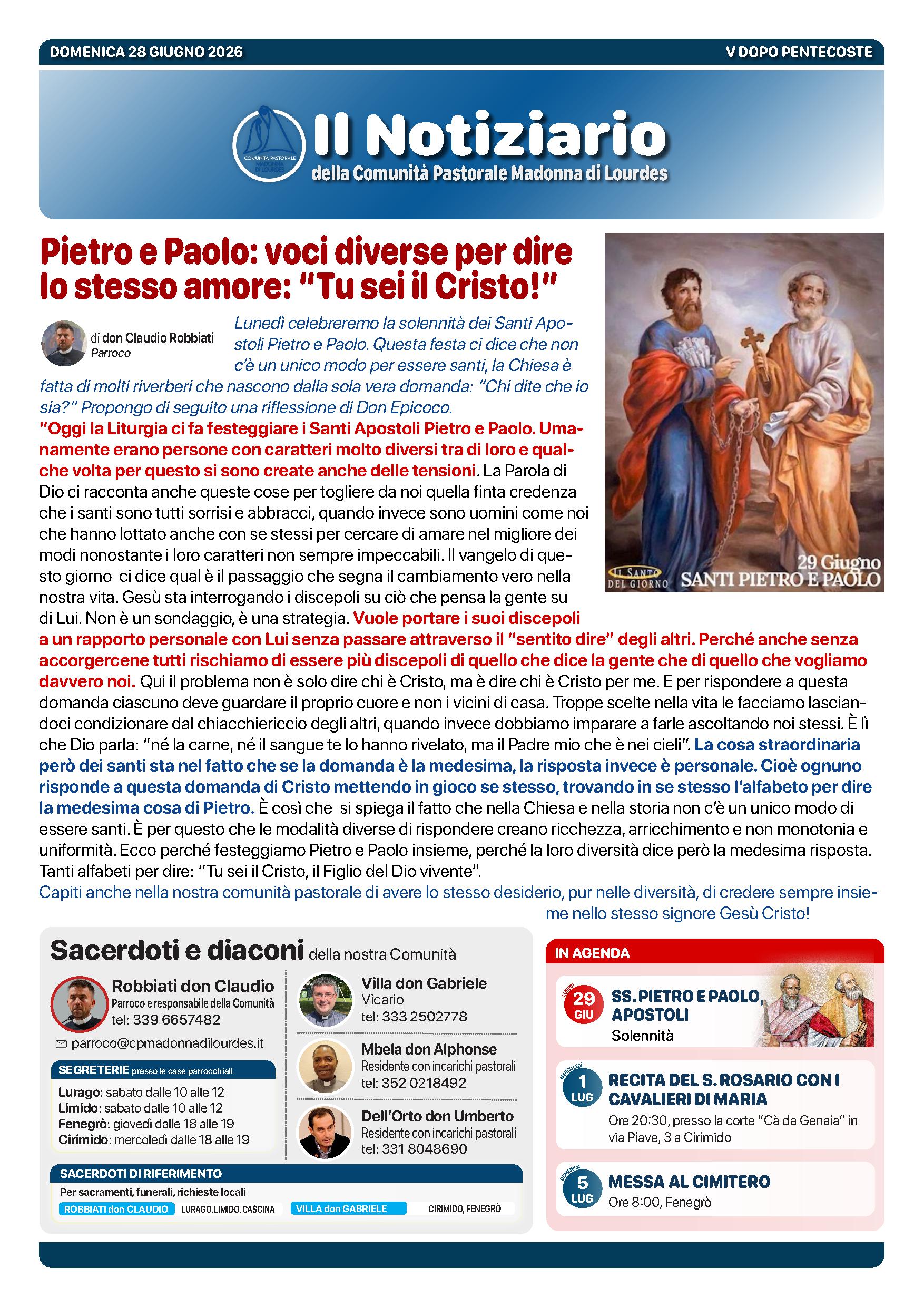 Anteprima: Notiziario di domenica 28 giugno 2026