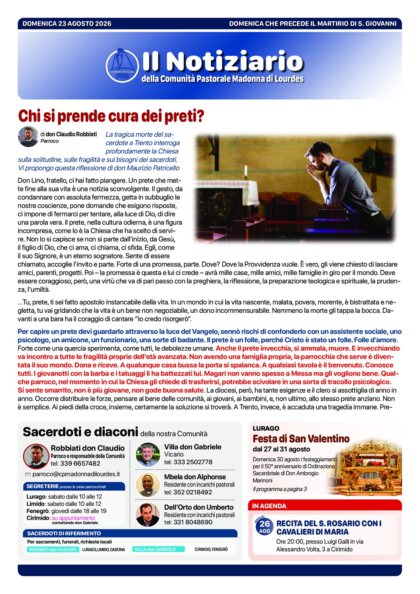 Anteprima: Notiziario di domenica 23 agosto 2026